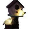 Sunnydaze Decor Polyresin Bird House Outdoor Statue Planter with Solar LED Lighted Birds - Image 7
