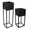 Modern Simplicity 8.25" Square Metal Raised Planter Box with Legs