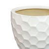 11.25" Raised Honeycomb Pattern Glazed Ceramic Plant Pot Set - Image 5