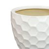 11.25" Raised Honeycomb Pattern Glazed Ceramic Plant Pot Set - Image 7