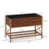 Outsunny Galvanized Raised Garden Bed w/Legs and Storage Shelf, Dark - Image 2