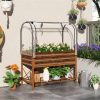 Outsunny Metal Raised Garden Bed with Legs, Cover, and Storage Shelf, - Image 2