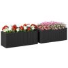 Outsunny Railing Planter Box (2 Pack, 20 Inch),Rat Look,
