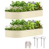 Outsunny 2PCS Raised Garden Bed, Raised Beds for Gardening,