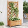 Planter with Trellis Brown Solid Wood Fir - Image 3