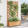 Planter with Trellis Brown Solid Wood Fir - Image 5