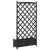 Planter with Trellis Black Solid Wood Fir - Image 4