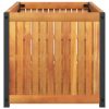 Garden Planter 33.5"x17.7"x17.3" Solid Wood Acacia and Steel - Image 3