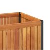 Garden Planter 33.5"x17.7"x17.3" Solid Wood Acacia and Steel - Image 7