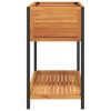 Garden Planter with Shelf 43.3"x17.7"x31.5" Solid Wood Acacia and Steel - Image 2