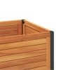 Garden Planter with Shelf 43.3"x17.7"x31.5" Solid Wood Acacia and Steel - Image 5