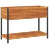 Garden Planter with Shelf 43.3"x17.7"x31.5" Solid Wood Acacia and Steel