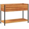 Garden Planter with Shelf 43.3"x17.7"x31.5" Solid Wood Acacia and Steel - Image 6