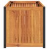 Garden Planter 43.3"x17.7"x17.3" Solid Wood Acacia and Steel - Image 4
