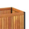 Garden Planter 43.3"x17.7"x17.3" Solid Wood Acacia and Steel - Image 7