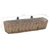 Balcony Planter 2 pcs Wicker with PE Lining 31.5" - Image 2