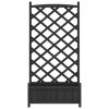 Planter with Trellis Black Solid Wood Fir - Image 4