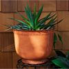 Michael 14.5" Metal Outdoor Plant Pot Set with Drainage Holes and Rubber Plugs - Image 4