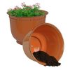 Michael 14.5" Metal Outdoor Plant Pot Set with Drainage Holes and Rubber Plugs - Image 5