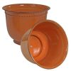 Michael 14.5" Metal Outdoor Plant Pot Set with Drainage Holes and Rubber Plugs