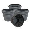 Molly 12.5" Metal Outdoor Plant Pot Set with Drainage Holes and Rubber Plugs