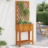 Planter with Trellis and Shelf 21.7"x11.6"x59.8" Solid Wood Acacia - Image 2