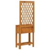 Planter with Trellis and Shelf 21.7"x11.6"x59.8" Solid Wood Acacia - Image 5