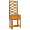 Planter with Trellis and Shelf 21.7"x11.6"x59.8" Solid Wood Acacia