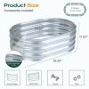 Aoodor Galvanized Raised Garden Bed Kit,35.34''(L) x 23.62''(W) x11.81''(H) Outdoor Garden Planter Oval Large Boxes for Vegetables, Flowers, Herbs - Image 3