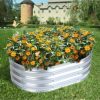 Aoodor Galvanized Raised Garden Bed Kit,35.34''(L) x 23.62''(W) x11.81''(H) Outdoor Garden Planter Oval Large Boxes for Vegetables, Flowers, Herbs - Image 7