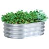 Aoodor Galvanized Raised Garden Bed Kit,35.34''(L) x 23.62''(W) x11.81''(H) Outdoor Garden Planter Oval Large Boxes for Vegetables, Flowers, Herbs