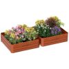 Outsunny Set of 2 Raised Garden Bed Galvanized Planter Box,