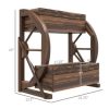 Outsunny Wooden Wagon Planter Box, Decorative 2 - Image 3