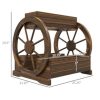 Outsunny Wooden Wagon Planter Box, Decorative 2 - Image 3