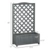 Outsunny 46" Wooden Raised Garden Bed with Trellis for Vegetables - Image 3