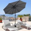 9ft Outdoor Patio Market Umbrella with Push Button Tilt and Crank in Blue - Image 3