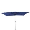 10 ft. x 6.5 ft. Rectangular Market Umbrella with Waterproof and UV Resistant in Navy Blue