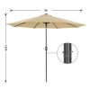 9 ft Patio Umbrella Outdoor Market 32 LED Solar Umbrella with Tilt and Crank (Red) - Image 3