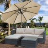 9 ft Patio Umbrella Outdoor Market 32 LED Solar Umbrella with Tilt and Crank (Red) - Image 2