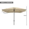 8 ft. x 10 ft. Square Crank Design Skirt with Skylight Outdoor Market Umbrella in Red with Base - Image 2