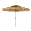 9 Ft. Outdoor Double Top Hawaiian Style Thatch Umbrella