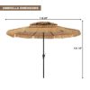 10 ft. Outdoor Double Layer Hawaiian Style Market Umbrella in Brown with Base and Crank Tilt - Image 3