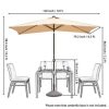 10' x 6'5 Rectangular Lighted Market Umbrella(Sand) - Image 3