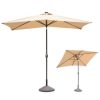 10' x 6'5 Rectangular Lighted Market Umbrella(Sand)