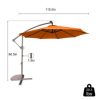 10 FT Cantilever Patio Umbrella with Lights Offset Patio Umbrella Crank Large Outdoor Umbrella Pool Umbrella for Backyard Garden Deck Pool, Orange - Image 2