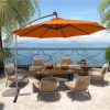 10 FT Cantilever Patio Umbrella with Lights Offset Patio Umbrella Crank Large Outdoor Umbrella Pool Umbrella for Backyard Garden Deck Pool, Orange - Image 3