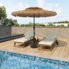 9 Ft. Outdoor Double Top Hawaiian Style Thatch Umbrella - Image 8