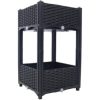 Elevated Planter Box for Outdoor Gardening (15.7"x15.7"x27.7", Black)