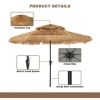 10 ft. Outdoor Double Layer Hawaiian Style Market Umbrella in Brown with Base and 32 - Image 4