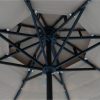 10 ft. Outdoor Double Layer Hawaiian Style Market Umbrella in Brown with Base and 32 - Image 10